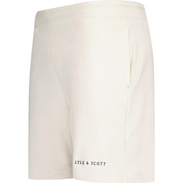 lyle and scott mens retro towelling casual shorts cove beige