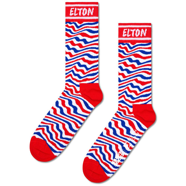 Happy Socks Elton John Mens Elton John Stripe Socks in Red/White/Blue P000669