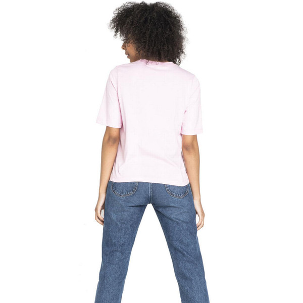 lee jeans womens 1/2 sleeve logo t-shirt front pink