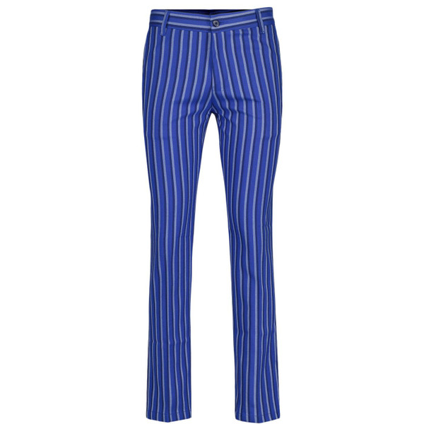 Madcap England 60s Mod Slim Leg Mod Stripe Trousers in Classic Blue MC1015