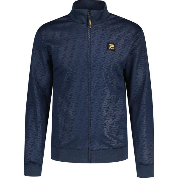 patrick footwear and clothing mens patterson retro printed funnel neck zip track top navy