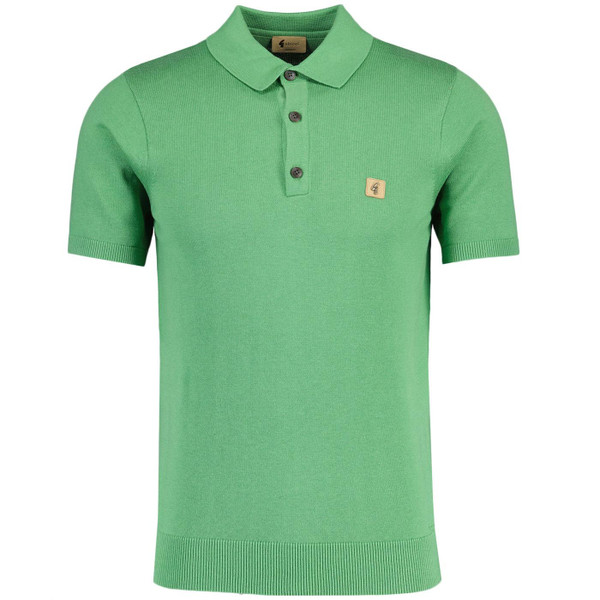 Gabicci Vintage Jackson Men's Mod Knitted Polo Shirt in Verde