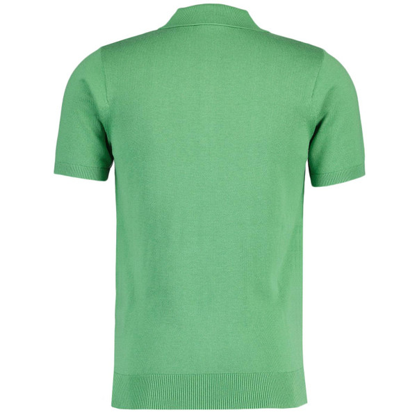 Gabicci Vintage Jackson Retro 60s Knitted Polo Shirt in Verde