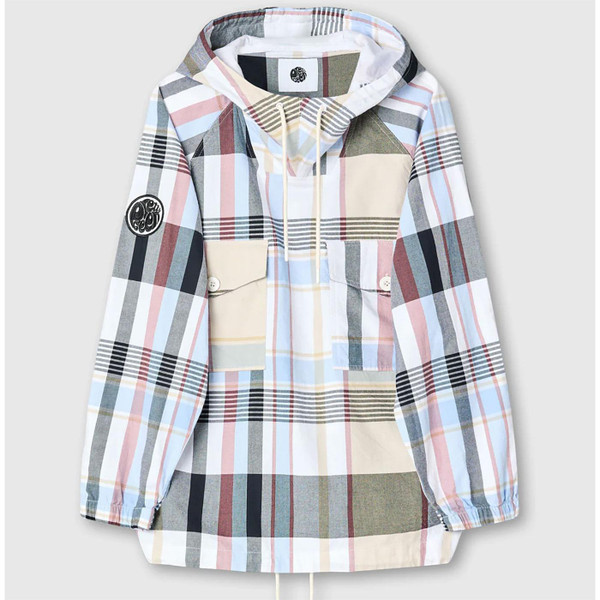 Pretty Green Winston Retro 90s Yarn Dyed Check Smock Jacket Front