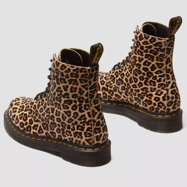 Dr Martens Men's 1460 Pascal Leopard Hairy Leather Boots 41657200 Front Two Boots Back