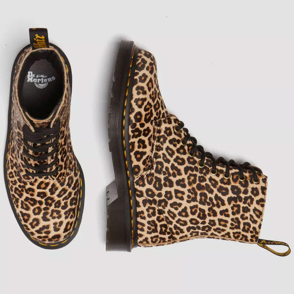 Dr Martens Men's 1460 Pascal Leopard Hairy Leather Boots 41657200 Front Photo Above