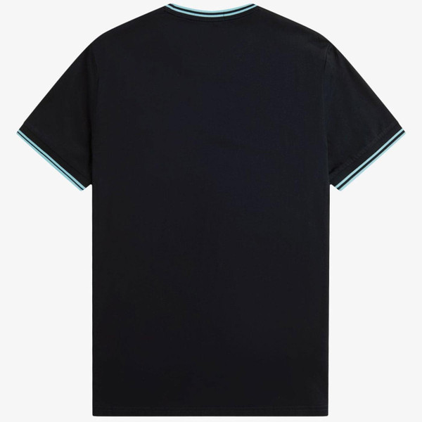 Fred Perry Twin Tipped T-shirt in Navy and Mint Blue M1588 Y60 Back Photo
