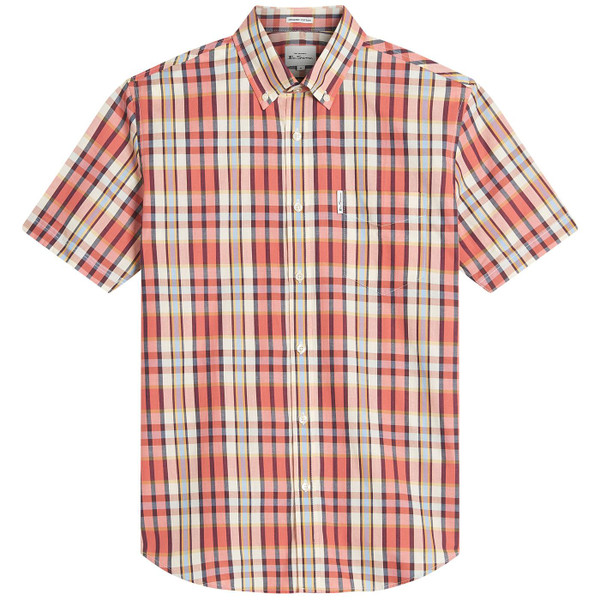 Ben Sherman Irregular Check Mod Shirt in Red 1012457 045 Flat Shot