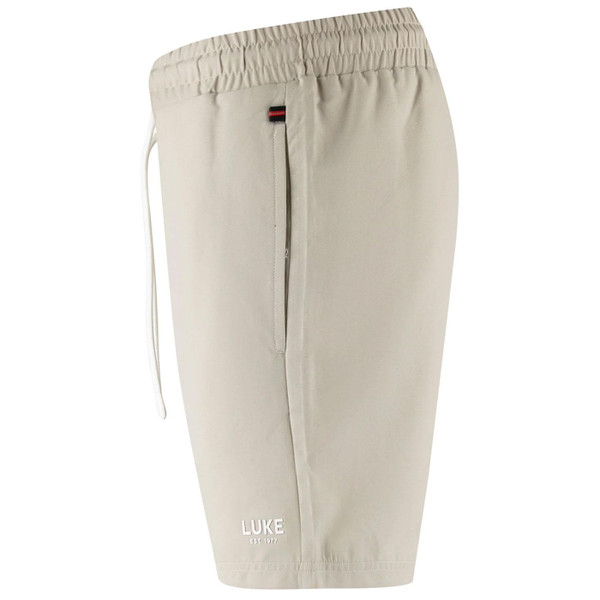 Luke Stately Drawcord Swim Shorts in Pale Green Pictured from side