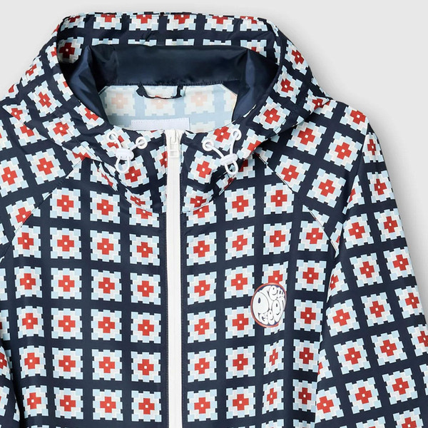 Pretty Green Timperley 90s Britpop Geo Print Hooded Jacket Close Up