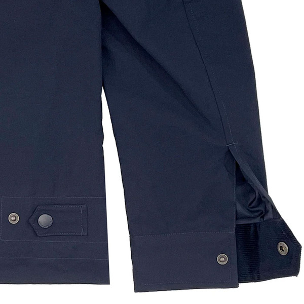 Merc Ian Men's Mod Rider Harrington Jacket in Navy Close Up Sleeve and Side Tab