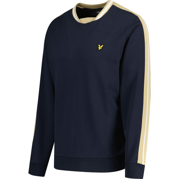 lyle and scott mens contrast taped legacy sweatshirt dark navy