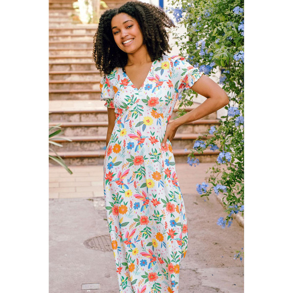 Sugarhill Brighton Maryjane Tropical Hummingbird Midi Dress Lifestyle Image