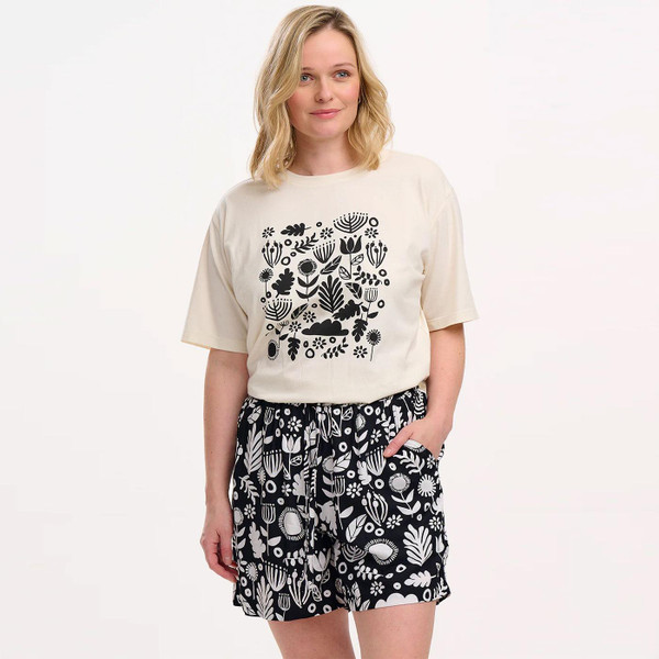 Sugarhill Brighton Patty Floral Folk Print Summer Shorts Model Photo Front