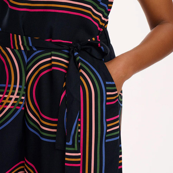 Sugarhill Brighton Lamiah Jumpsuit in Black and Retro Stripes JS0202