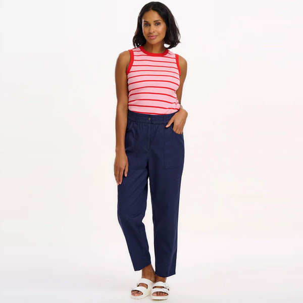 Sugarhill Brighton Ruth Vest Top in Pink/Red Stripes T0928