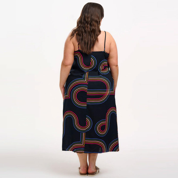 Sugarhill Brighton Gretchen Rainbow Retro Racer Sundress Model Photo Back 2