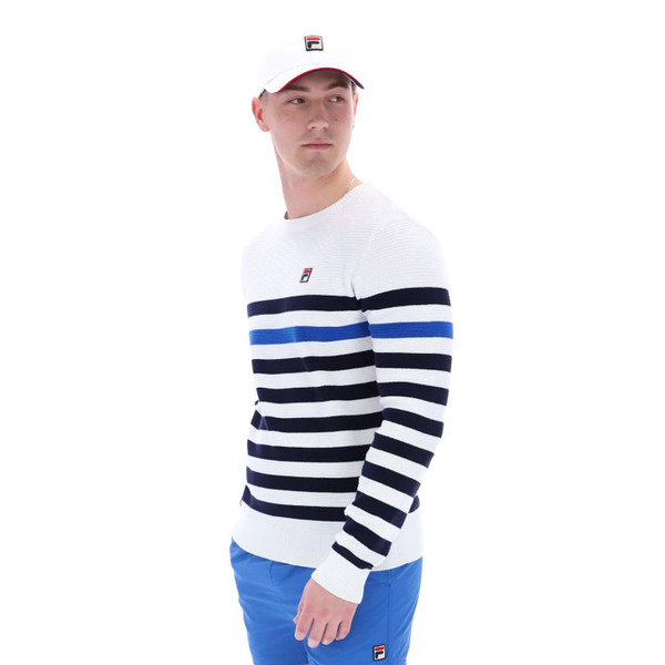 Fila Vintage Rakulan Men's 80s Breton Stripe Pullover in White