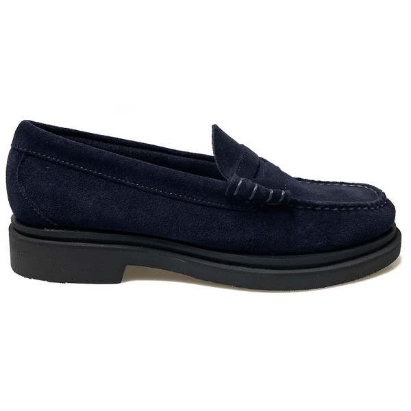 GH Bass Weejun Step Larson Ivy League Suede Loafers in Navy