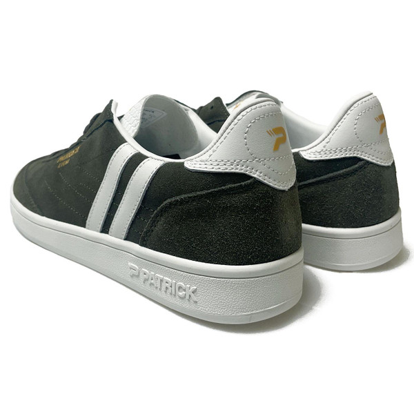 Patrick Lyon Cupsole Men's Casuals Suede Trainers in Olive Both Sneakers Pictured From Back