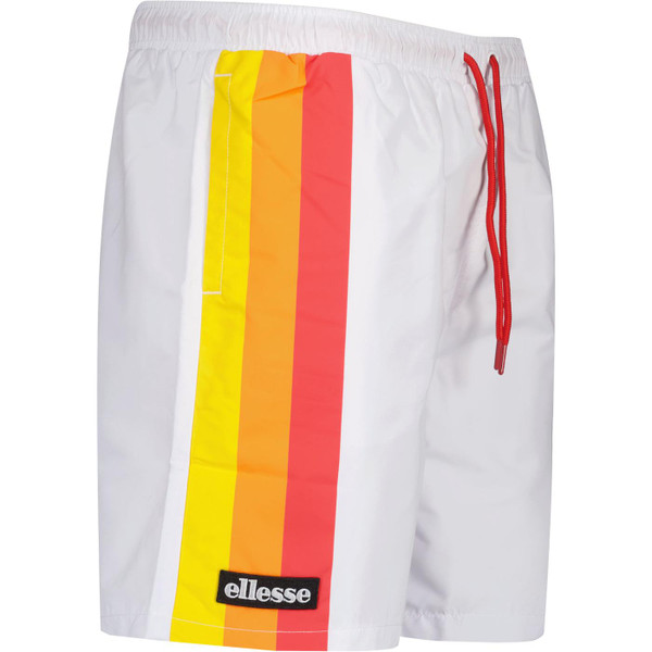 ellesse mens marinaro side stripe drawstring swim shorts white