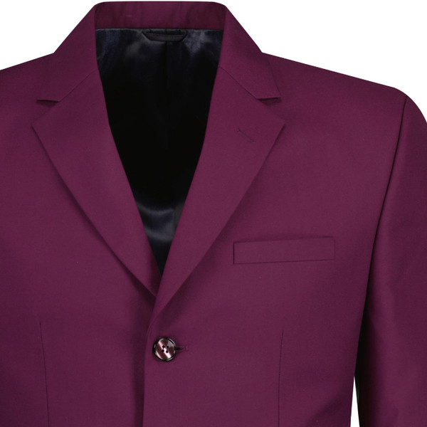 madcap england mens retro mod 3 button blazer burgundy
