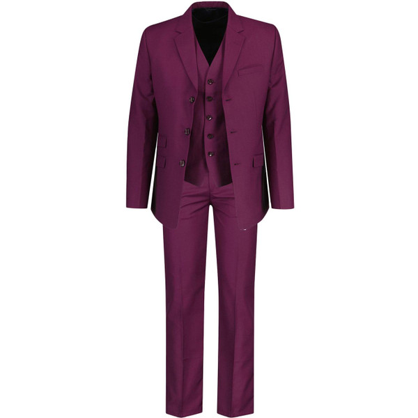 Madcap England Alfie Three Piece Mod Suit in Burgundy