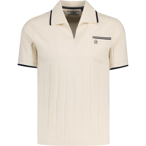 original penguin mens ribbed trophy v collar polo tshirt birch