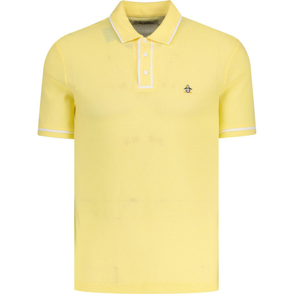 original penguin mens earl archive mesh tipped polo tshirt popcorn yellow