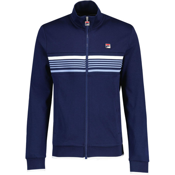 Fila Vintage Vasco Retro Stripe Track Jacket in Navy SS25MH029 410 Mannequin Photo