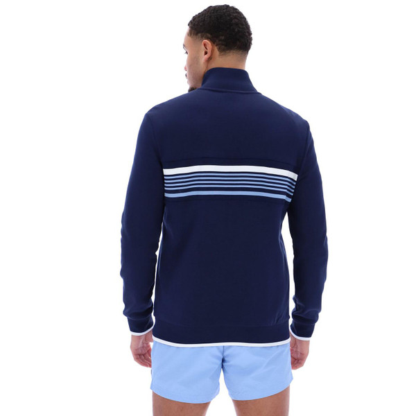 Fila Vintage Vasco Retro 80s Stripe Track Jacket in Navy SS25MH029 410 Back Photo