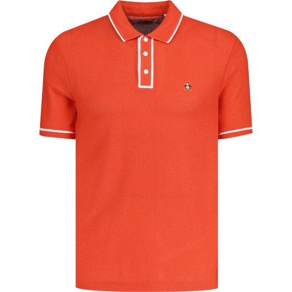 original penguin mens earl archive mesh tipped polo tshirt clay red