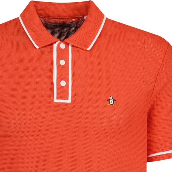 original penguin mens earl archive mesh tipped polo tshirt clay red