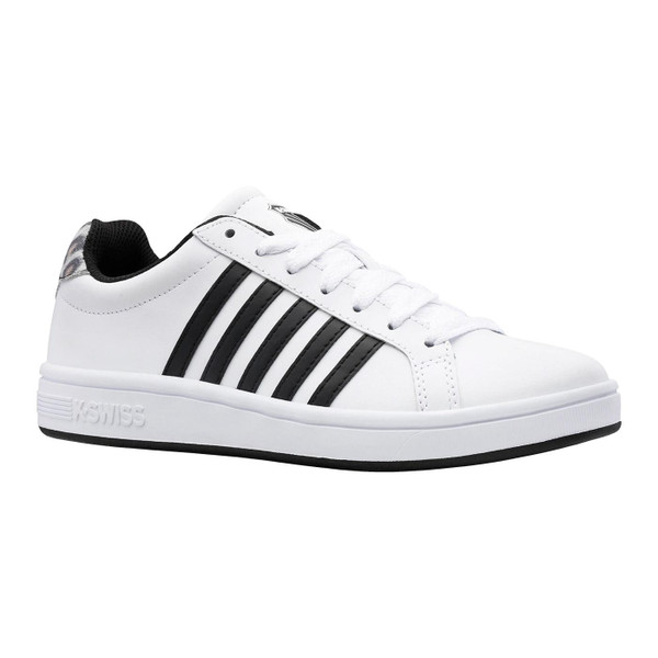 K.Swiss Court Tiebreak Women's Retro 90s Trainers in White/Black/Snow Leopard