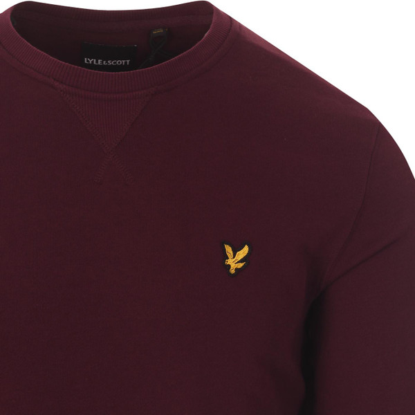 lyle and scott plain crew neck sweatshirt burgundy