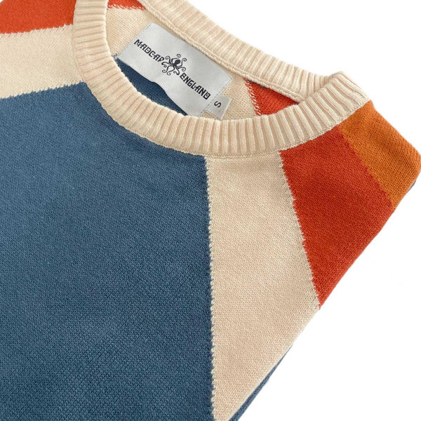 Madcap England Sunburst Retro 1970s Shoulder Panel knitted Tee in Key Largo MC568