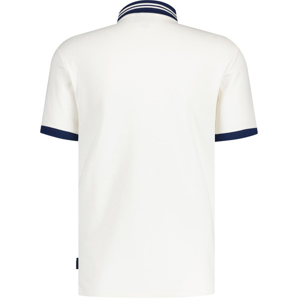 ellesse mens suanio printed pattern panel pique polo tshirt white navy