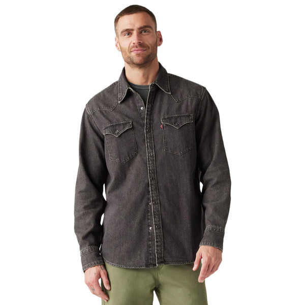 Levi's Barstow Original Denim Retro Western Shirt in Black Washed 857440038 SS25