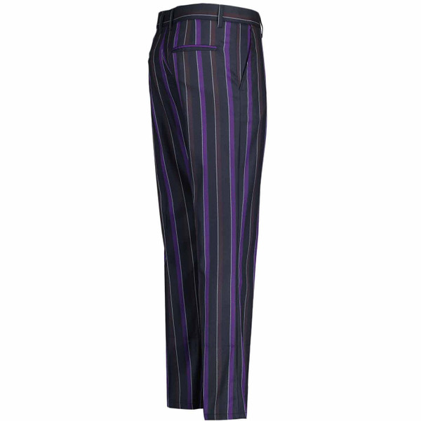 Madcap England Retro 60s Slim Leg Boating Stripe Trousers in Purple Mix MC1015