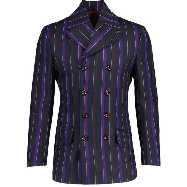 Madcap England Backbeat 60s Mod Double Breasted Boating Blazer in Purple Mix MC1013