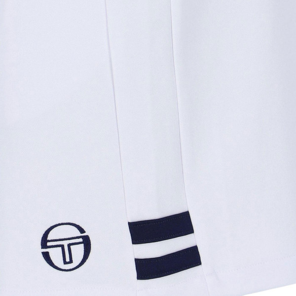 Sergio Tacchini New Orion Retro Shorts in White Side Photo Close Up