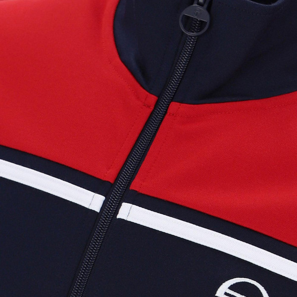Sergio Tacchini Youngline Mk2 Track Top in Maritime Blue and Red Close Up 2