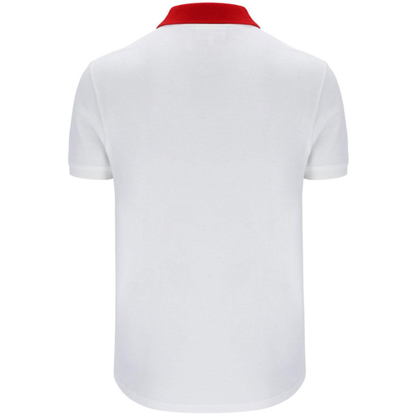 Sergio Tacchini Supermac Mk2 Retro Tennis Polo Shirt in Red and White Back Photo