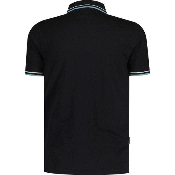 lambretta mens retro cut and sew vertical stripe tipped polo tshirt black lambretta mens retro cut and sew vertical stripe tipped polo tshirt black