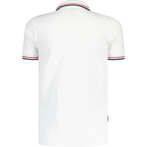 lambretta mens retro mod twin tipped pique polo tshirt white