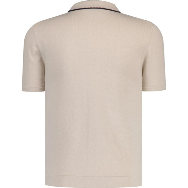 merc london mens bryan retro mod stipple tipped cable knit short sleeve shirt cream