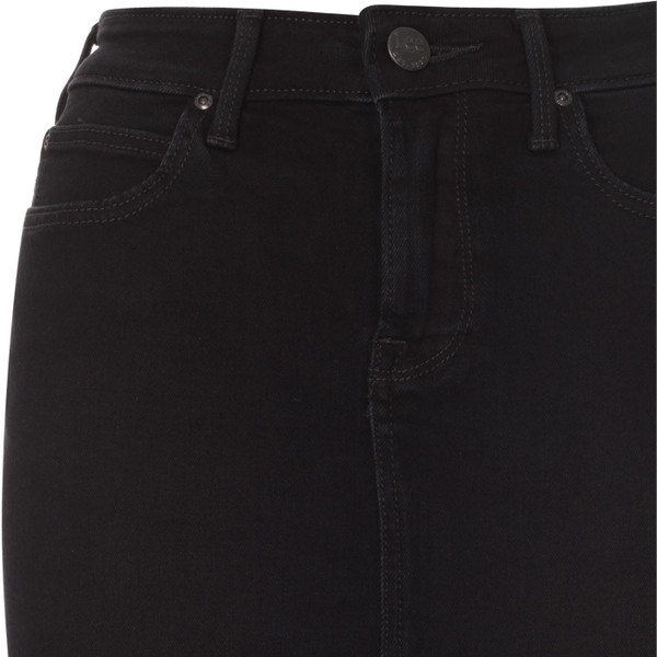 lee jeans womens denim slim pencil skirt clean black
