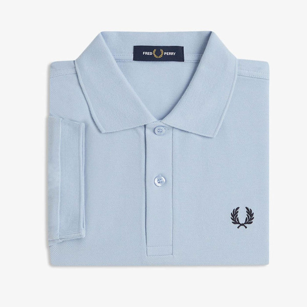 Fred Perry Classic Pique Polo Shirt in Light Smoke M6000 Y69 Folded