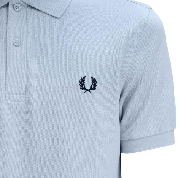 Fred Perry Classic Pique Polo Shirt in Light Smoke M6000 Y69 Close Up