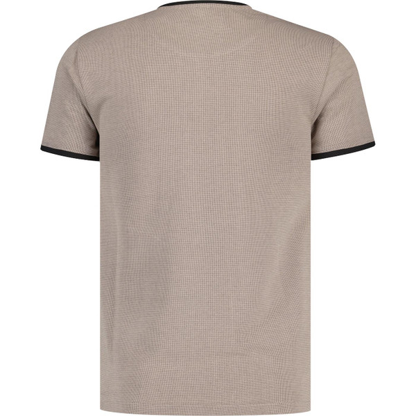 french connection mens micro textured retro mod ringer neck tshirt sand black